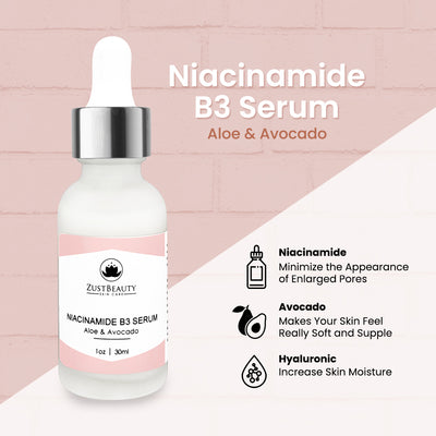 Niacinamide B3 Serum with Aloe Leaf Juice and Avocado Fruit Juice - Vitamin B3