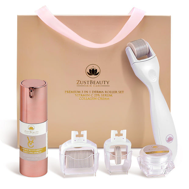 5 Piece Face and Body Derma Roller Kit - ZustPink